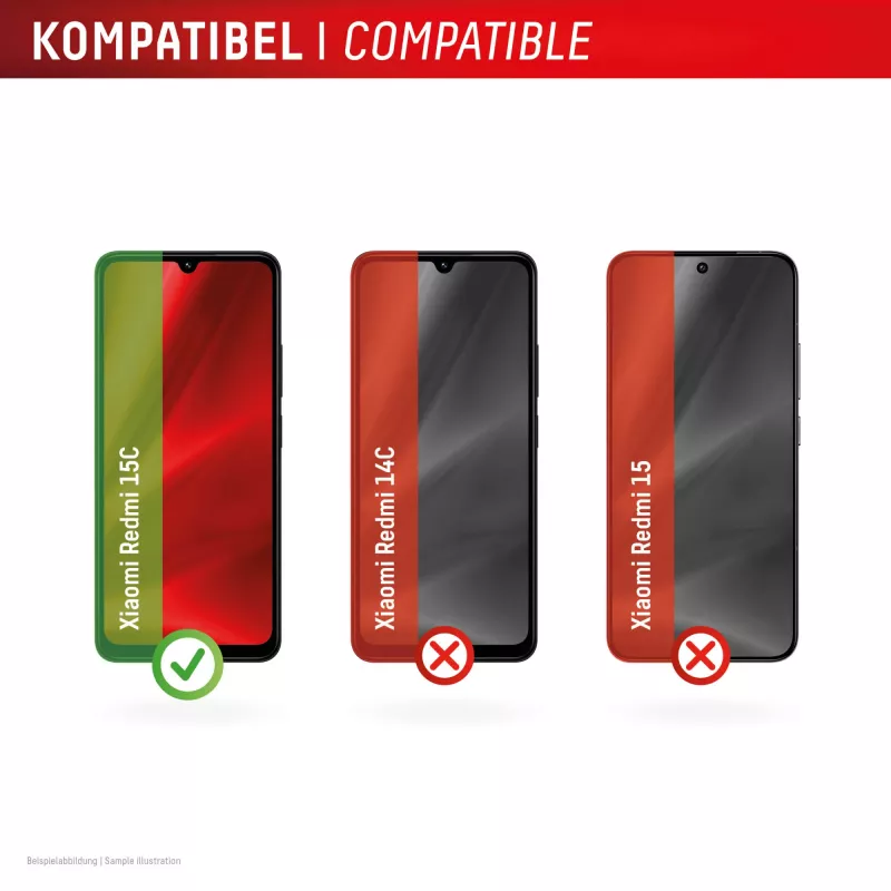 e.v.i. DISPLEX Smart Glass Xiaomi Redmi 15C — rūdīta ekrāna aizsargplēve, modelis 02198