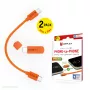 Displex tālruņa uz tālruni avārijas lādētājs, USB-C uz USB-C, mini spraudnis + elastīgs kabelis, kompakts 2 gab. komplekts