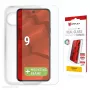 Ekrāna aizsargs + maciņš e.v.i. Google Pixel 9 ar ekoloģisku montāžas rāmi, rūdīts stikls, caurspīdīgs, izturīgs pret skrāpējumiem
