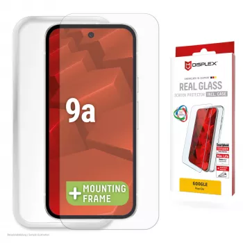 Ekrāna aizsarga un maciņa komplekts e.v.i. Google Pixel 9a — rūdītais stikls, ekoloģisks montāžas rāmis, caurspīdīgs, izturīgs pret skrāpējumiem