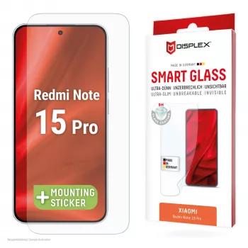 Rūdītā aizsargstikla ekrāna aizsargs e.v.i. priekš Xiaomi Redmi Note 15 Pro (9H), montāžas uzlīme, caurspīdīgs, 1 gab.