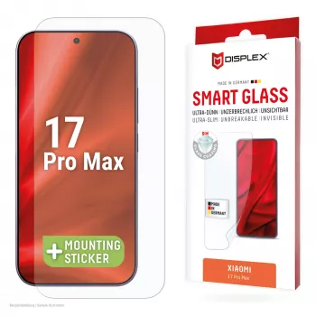 Rūdīta viedstikla ekrāna aizsargs e.v.i. Xiaomi 17 Pro Max (9H), montāžas uzlīme, caurspīdīgs, 1 gab.