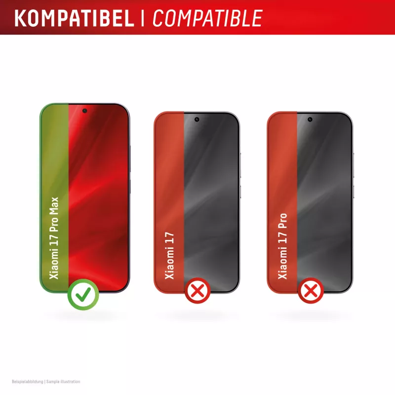 Rūdīta viedstikla ekrāna aizsargs e.v.i. Xiaomi 17 Pro Max (9H), montāžas uzlīme, caurspīdīgs, 1 gab.