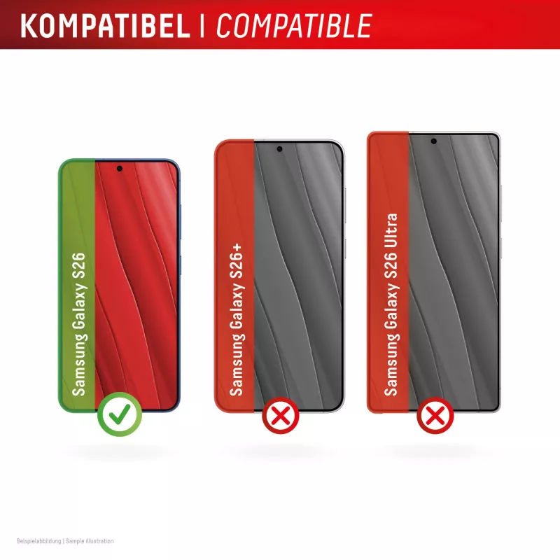 Displex ekrāna aizsargs + futrālis Samsung S26, izturīgs pret skrāpējumiem