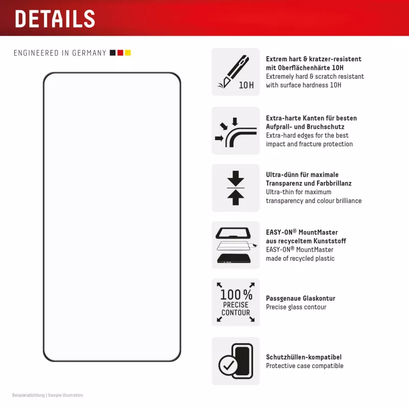 Displex Premium ekrāna aizsargs (pilns pārklājums, 10H) Samsung S26+, pilns pārklājums