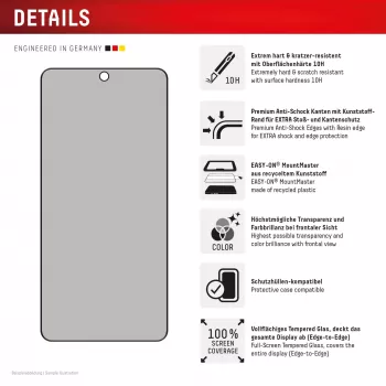 Displex Privātuma ekrāna aizsargstikls (10H) Samsung S26, privātuma filtrs