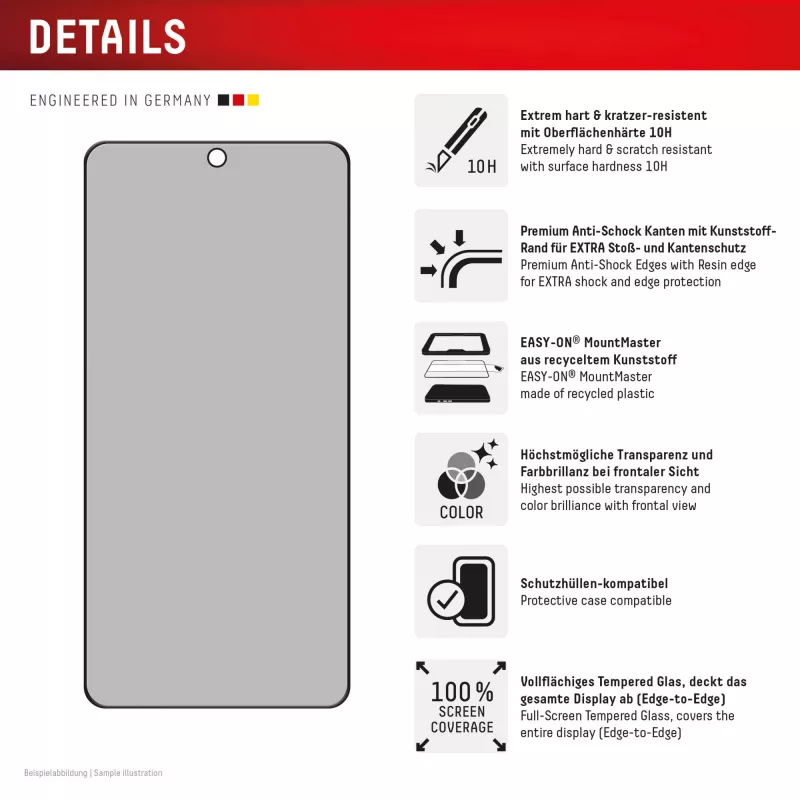Displex Privātuma Ekrāna Aizsargs (10H) Samsung S26+, Privātuma Filtrs