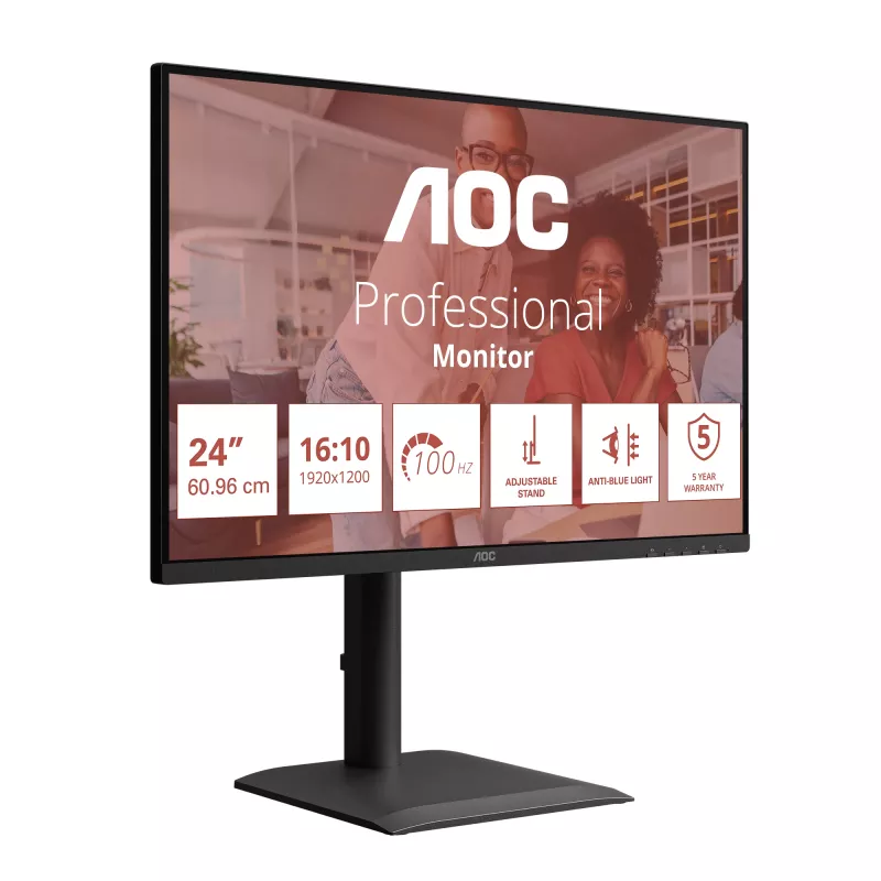 AOC E4 X24E4U datora monitors 61 cm (24 collas) 1920 x 1200 pikseļi Full HD LED Melns