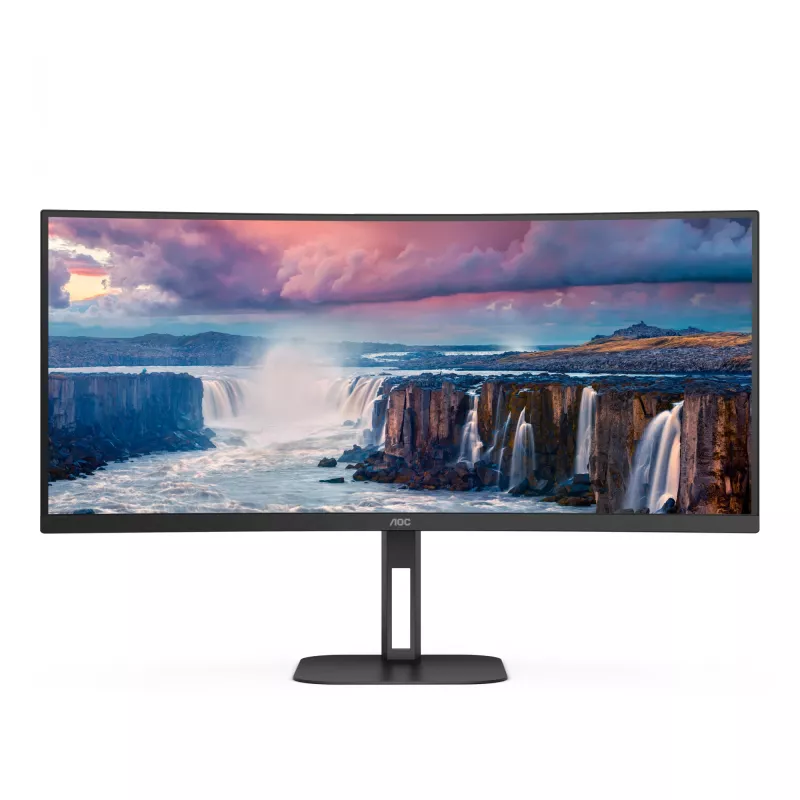 AOC V5 CU34V5C/BK/23 datora monitors 86,4 cm (34 collas) 3440 x 1440 pikseļi Wide Quad HD LED Melns