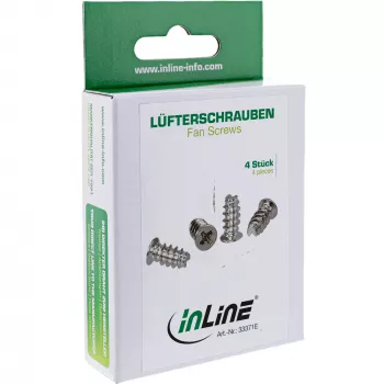Skrūve ventilatoram InLine 5,0×10,0 mm niķelēta, 4 gab. iepakojumā
