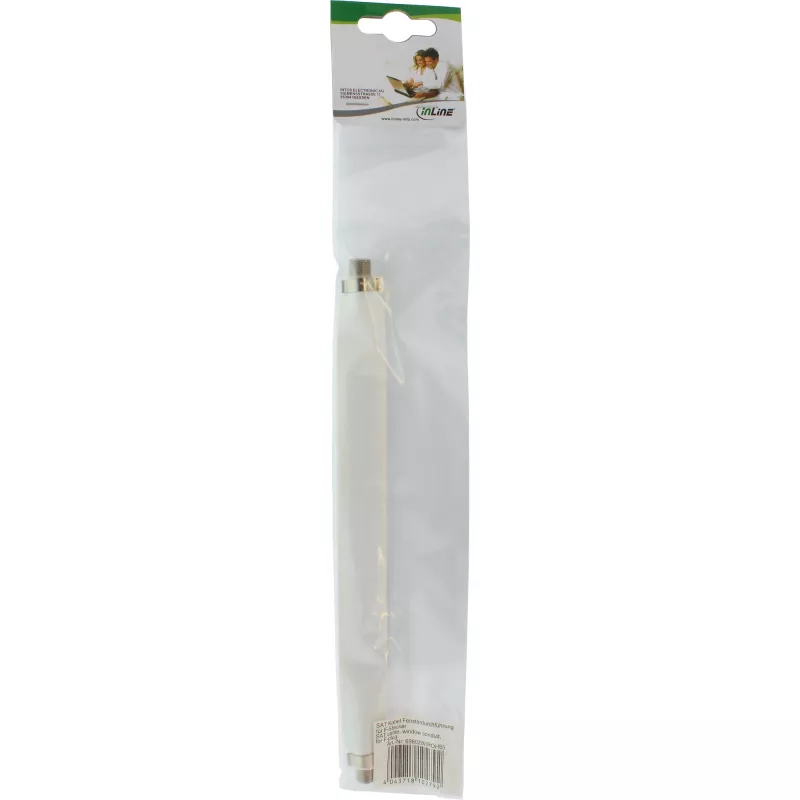 Logu caurlaide SAT kabelim InLine F-spraudnis vīr.–vīr., balts, 21×220×13 mm