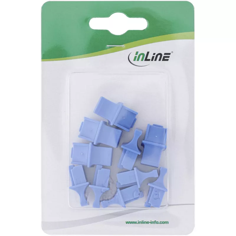 InLine putekļu pārsegs RJ45 ligzdai, zils, 10 gab.