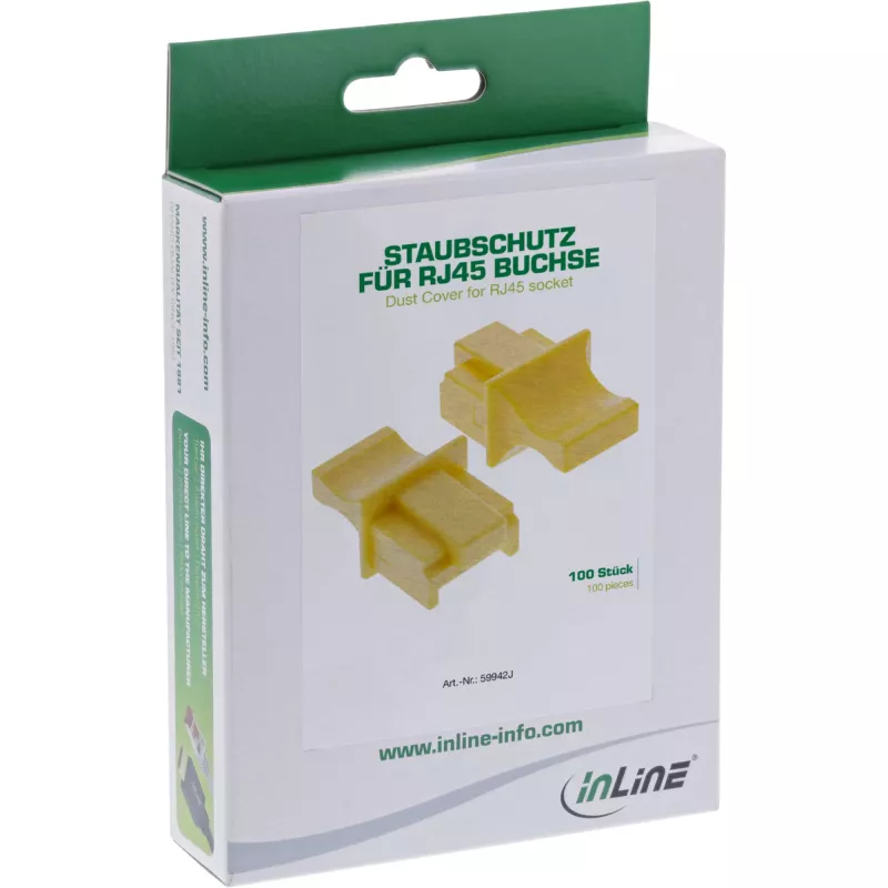 InLine Dust Cover RJ45 ligzdai, dzeltens, 100 gab.