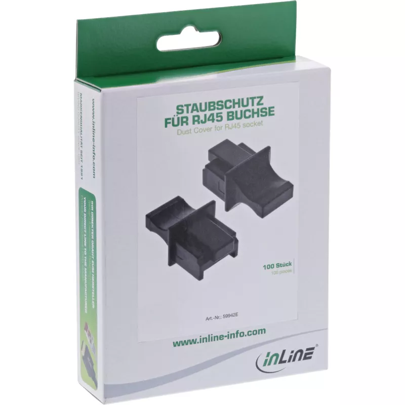 InLine putekļu vāciņš RJ45 ligzdai, melns, 100 gab., 59942E