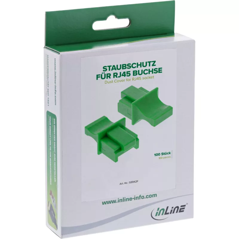 InLine putekļu aizsargvāciņš RJ45 ligzdai, zaļš, 100 gab.