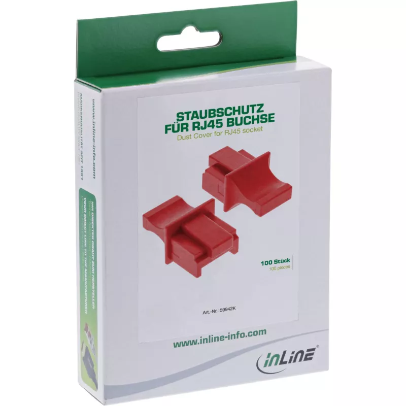 InLine putekļu aizsargvāciņš RJ45 ligzdai, sarkans, 100 gab.