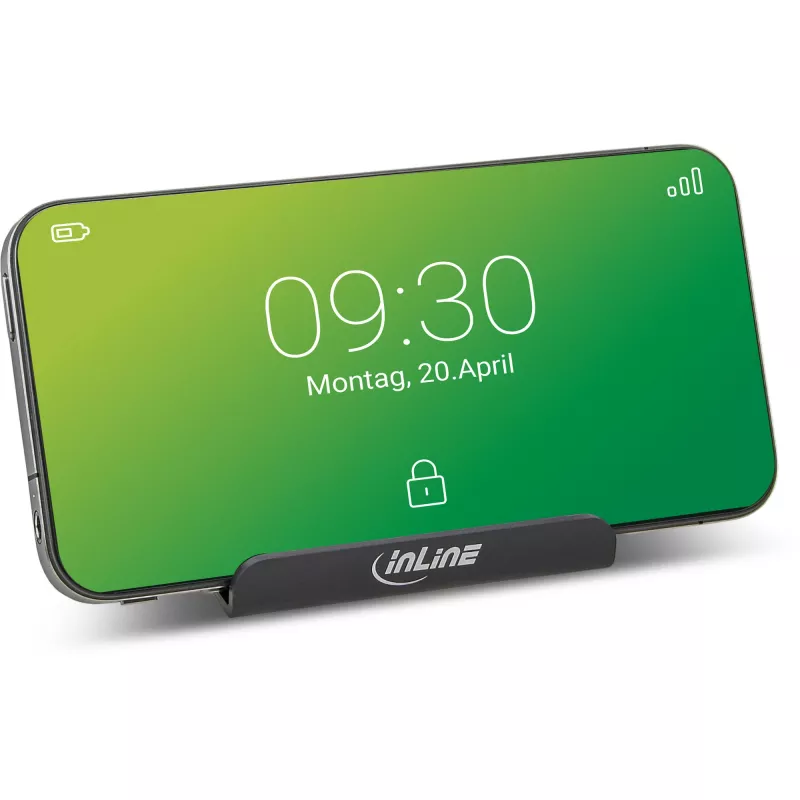 InLine viedtālruņa un mobilā tālruņa statīvs galdam, pasīvs turētājs, melns