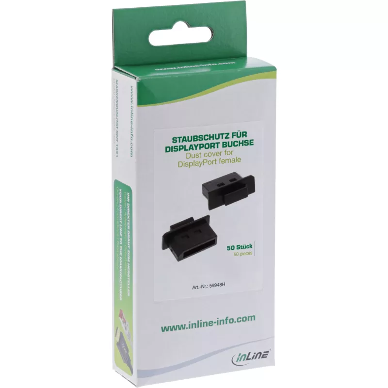 InLine DisplayPort ligzdas putekļu vāciņš, melns, 50 gab.