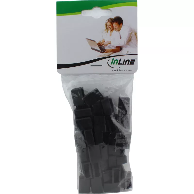 InLine putekļu vāciņš DisplayPort vīrišķajam savienotājam, melns, 50 gab.