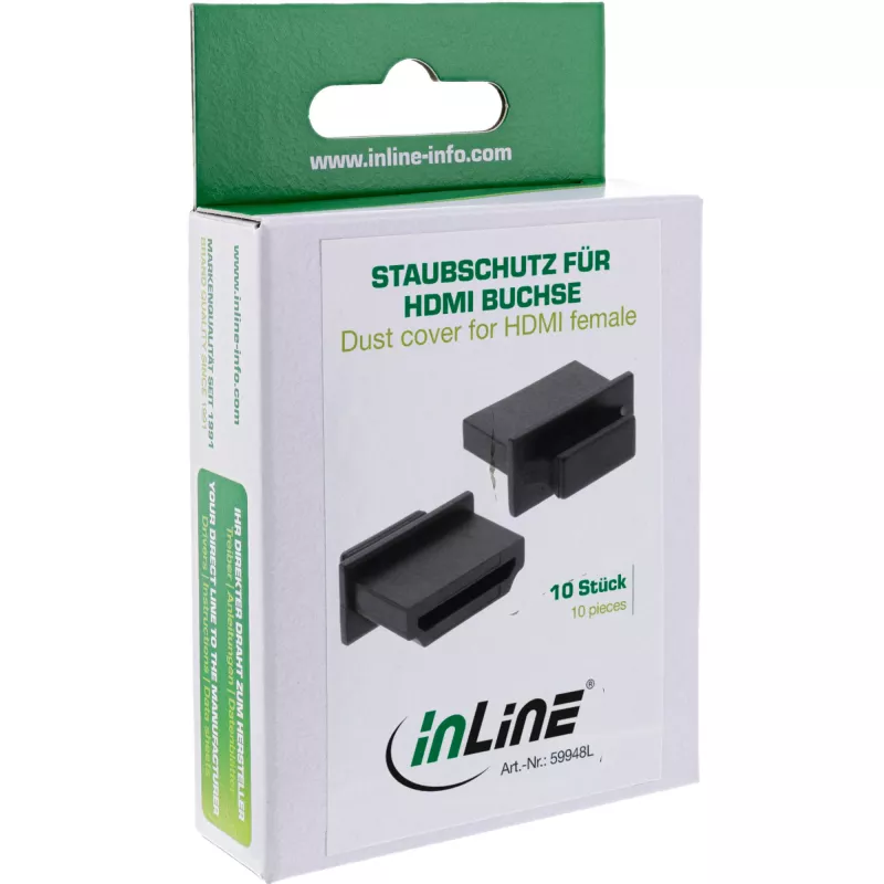 InLine putekļu vāciņš HDMI sievišķajam portam, melns, 10 gab.