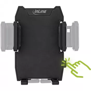 Auto viedtālruņa turētājs InLine ONE CLICK EASY II — universāls pasīvs turētājs, melns