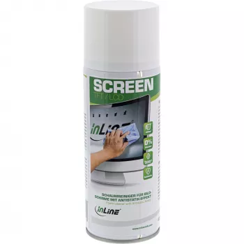 Tīrīšanas aerosols InLine Foam Cleaner ekrāniem ar antistatisku efektu, 400 ml — LCD/TFT/Plazmas