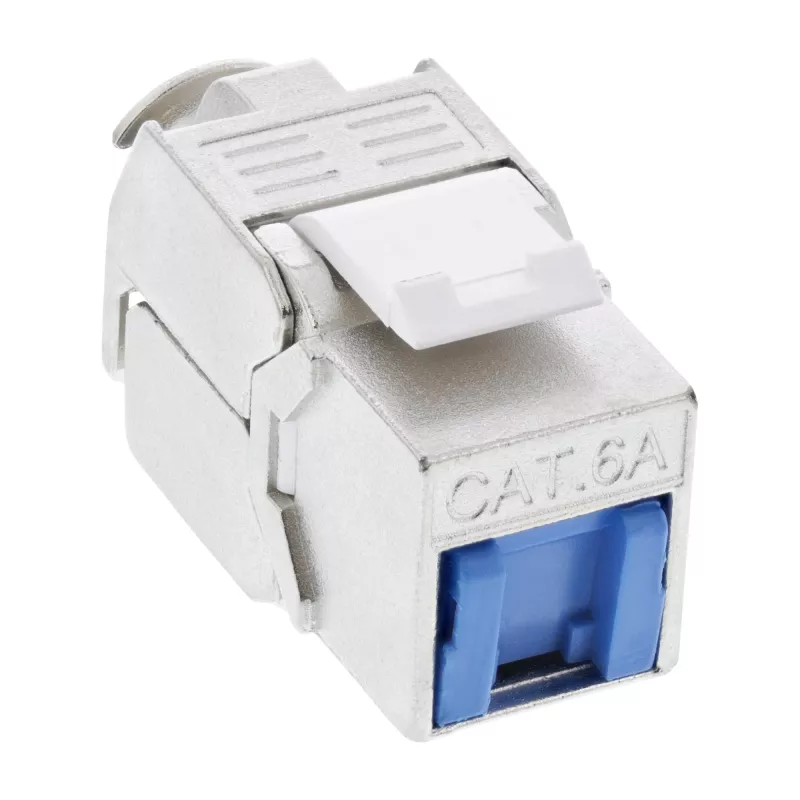 InLine RJ45 Keystone Jack Snap-In modulis Cat.6a, ar putekļu vāciņu zils