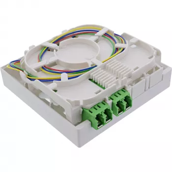 InLine FTTH pieslēguma kārba, iepriekš samontēta, 4x LC/APC 9/125µm 50m