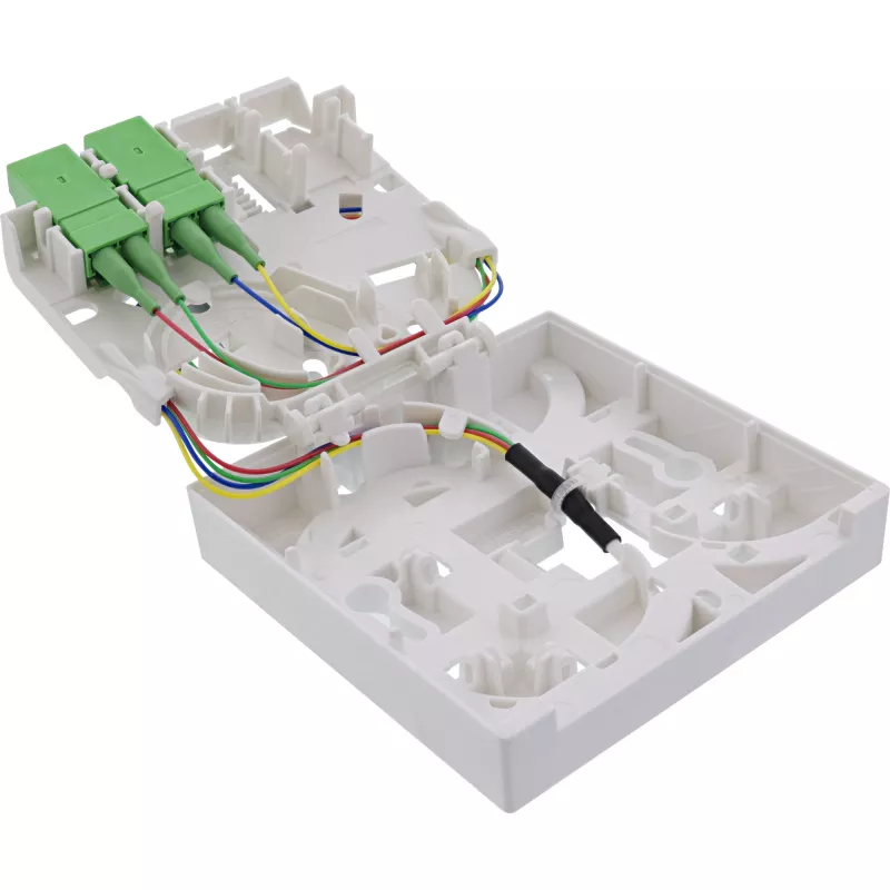 InLine FTTH pieslēguma kārba, iepriekš samontēta, 4x LC/APC 9/125µm 50m
