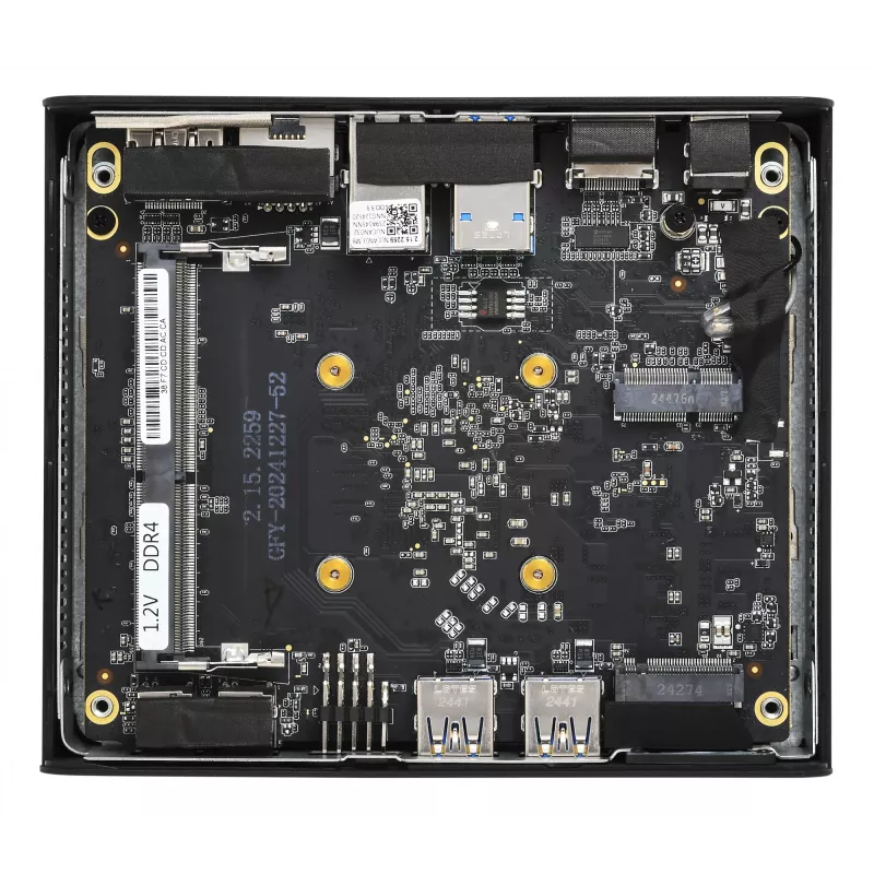 Shuttle Nano PC NE1010XA, Intel N 100, 8 GB DDR4, 250 GB M.2, 1x HDMI, 1x DP, 6x USB, 1x LAN, bez ventilatora, 24/7 nepārtraukta darbība, komplektā VESA