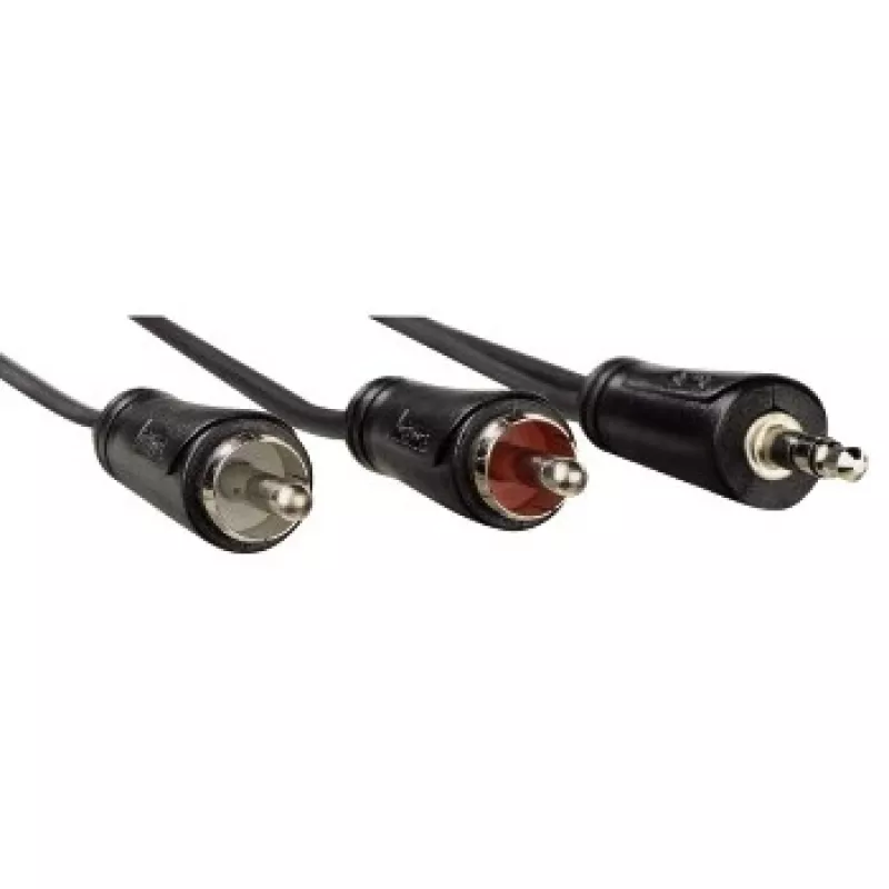Hama 3,5 mm ligzda uz 2x RCA, 5 m audio kabelis 2 x RCA melns