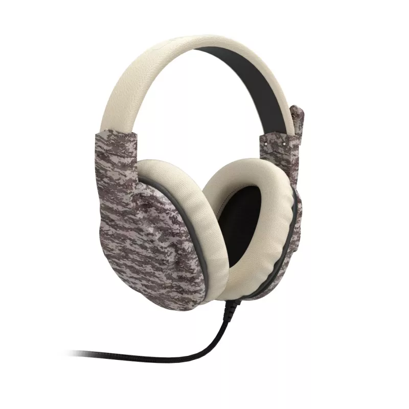Hama SoundZ 333 austiņas ar vadu, galvas stīpa, spēlēm, USB Type-A, bēšas, brūnas