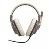 Hama SoundZ 333 austiņas ar vadu, galvas stīpa, spēlēm, USB Type-A, bēšas, brūnas