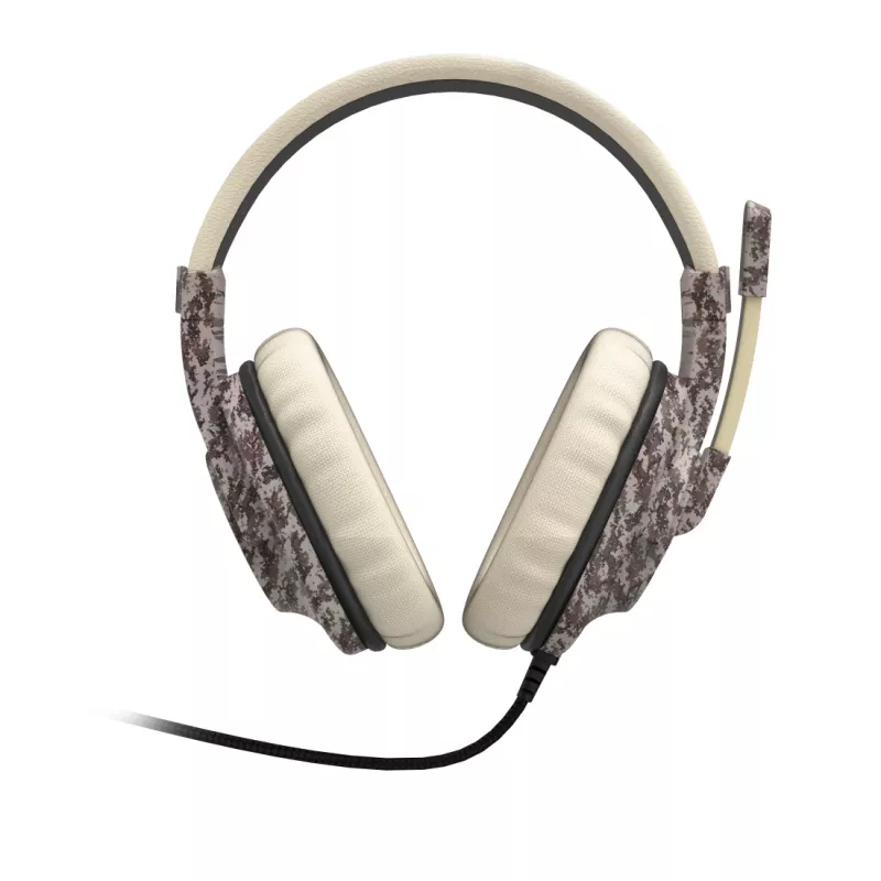 Hama SoundZ 333 austiņas ar vadu, galvas stīpa, spēlēm, USB Type-A, bēšas, brūnas