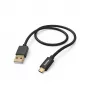 Hama Fabric USB kabelis USB 2.0 1,5 m USB A Micro-USB B Melns