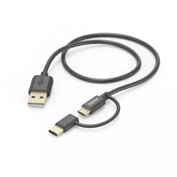 Hama 00201533 USB kabelis USB 2.0 1 m USB A Micro-USB B Melns
