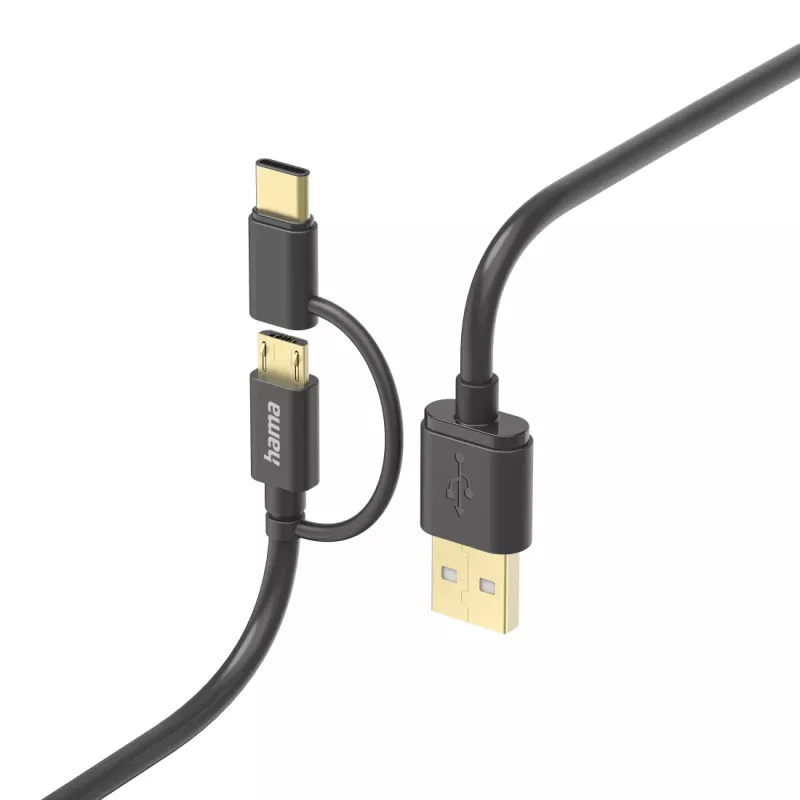 Hama 00201533 USB kabelis USB 2.0 1 m USB A Micro-USB B Melns