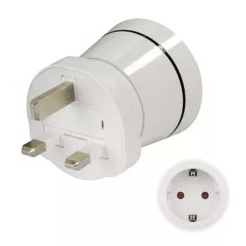 Hama 00223433 strāvas spraudņa adapteris Type G (UK) Type C (Europlug)+Type F Balts