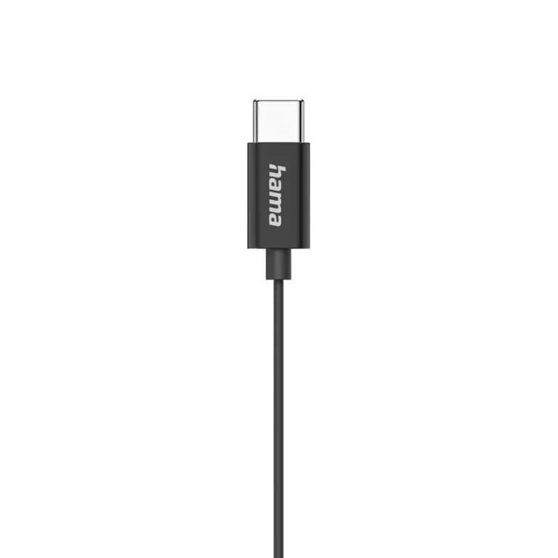 Hama Classy austiņas ar vadu Ievietojamās zvaniem/mūzikai USB-C melns