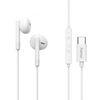 Hama Classy austiņas ar vadu ievietojamās Zvanīšana/Mūzika USB Type-C Baltas