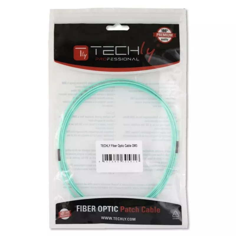 Techly ST/LC Multimode 50/125 OM3 2m optiskās šķiedras kabelis ILWL D5-STLC-020/OM3