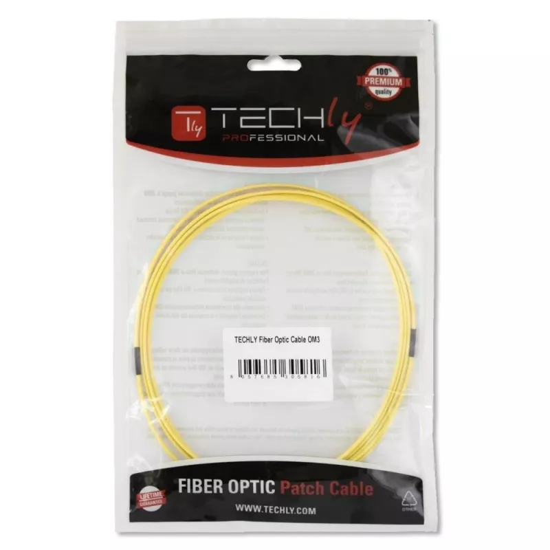 Techly SC/SC vienmoda 9/125 OS2 5m optiskās šķiedras kabelis, 5 m, OS2, SC, SC
