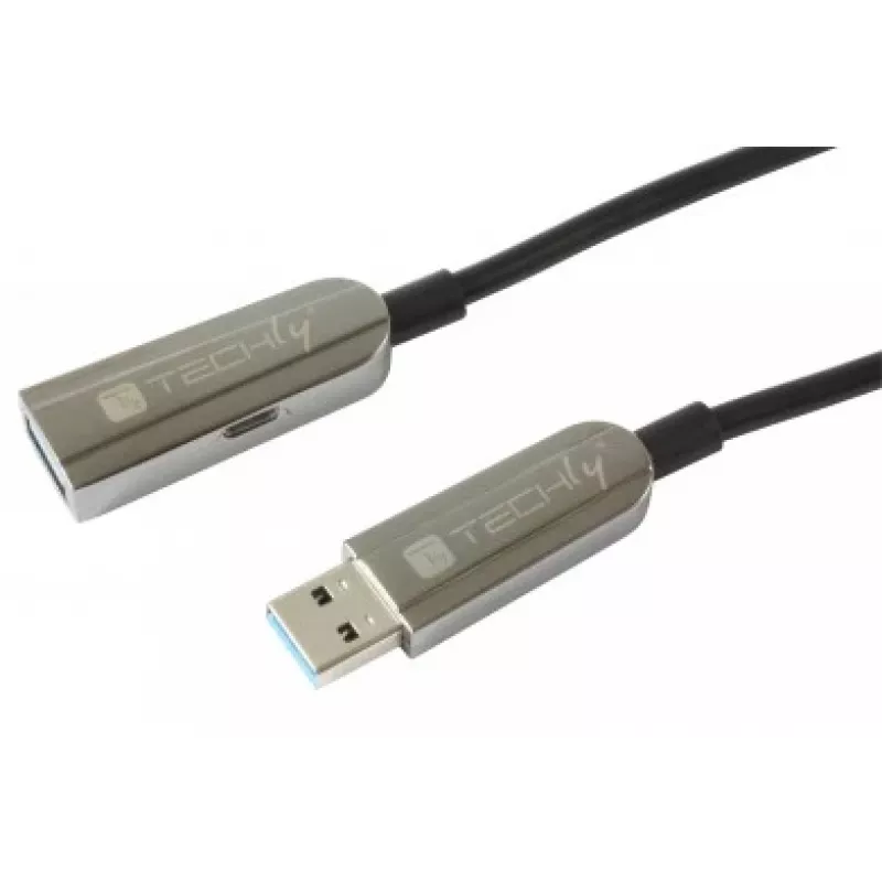 Techly ICOC U3AMF-HY-020 USB kabelis USB 3.2 Gen 1 (3.1 Gen 1) 20 m USB A Melns