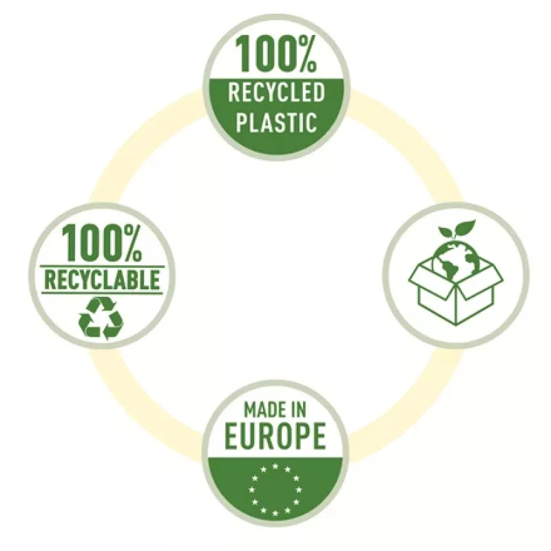 Esselte Recycle Pocket A5, 150 x 210 mm (A5), caurspīdīga, polipropilēns (PP), ainava/portrets, augšā, 0,07 mm