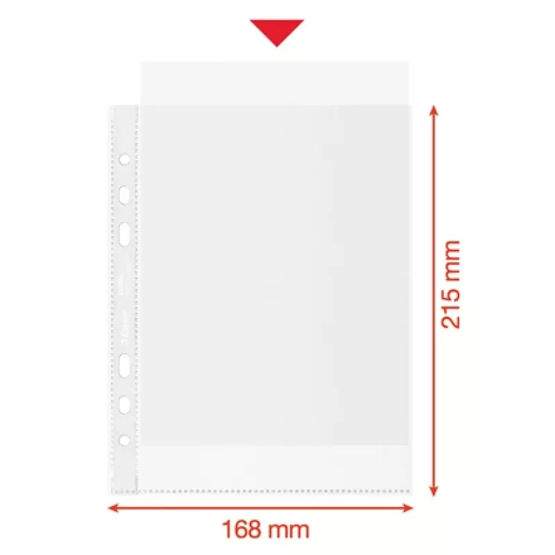 Esselte Recycle Pocket A5, 150 x 210 mm (A5), caurspīdīga, polipropilēns (PP), ainava/portrets, augšā, 0,07 mm