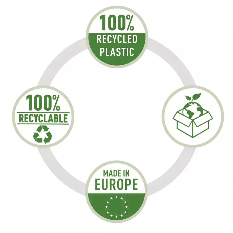 Esselte Recycle kabata A4, 210 x 297 mm (A4), Caurspīdīgs, Polipropilēns (PP), Portrets, Augšpusē, 0,07 mm