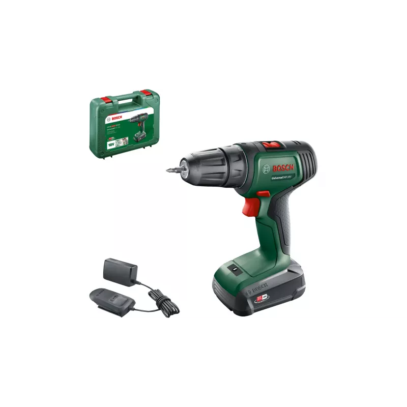 Bosch UniversalDrill 18V 1450 RPM bezatslēgas 1.2 kg Melna, Zaļa