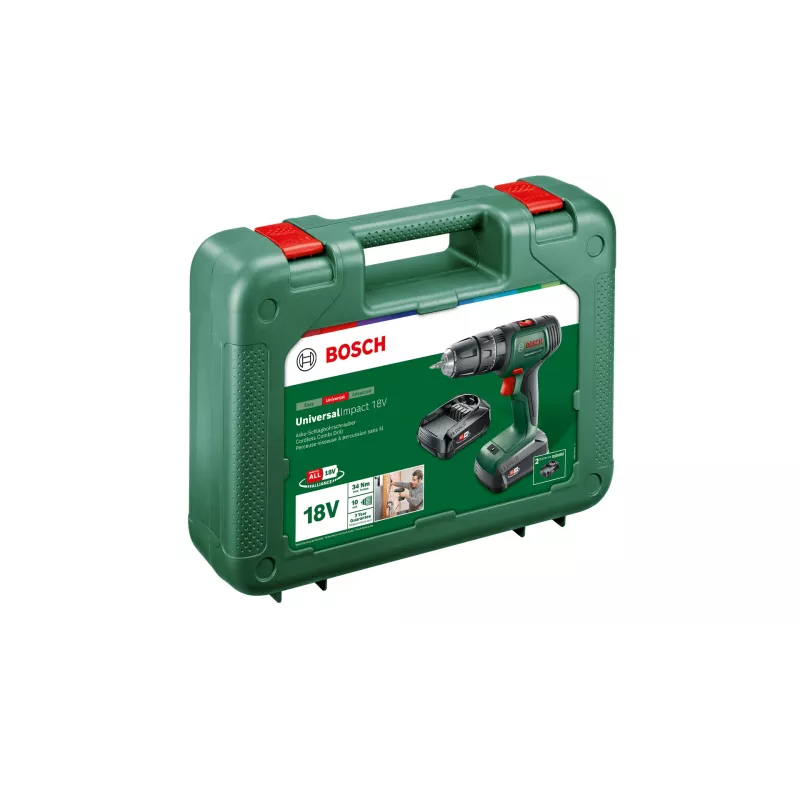 Bosch UniversalImpact 18V 1450 RPM bezatslēgas 1,3 kg melna, zaļa, sarkana
