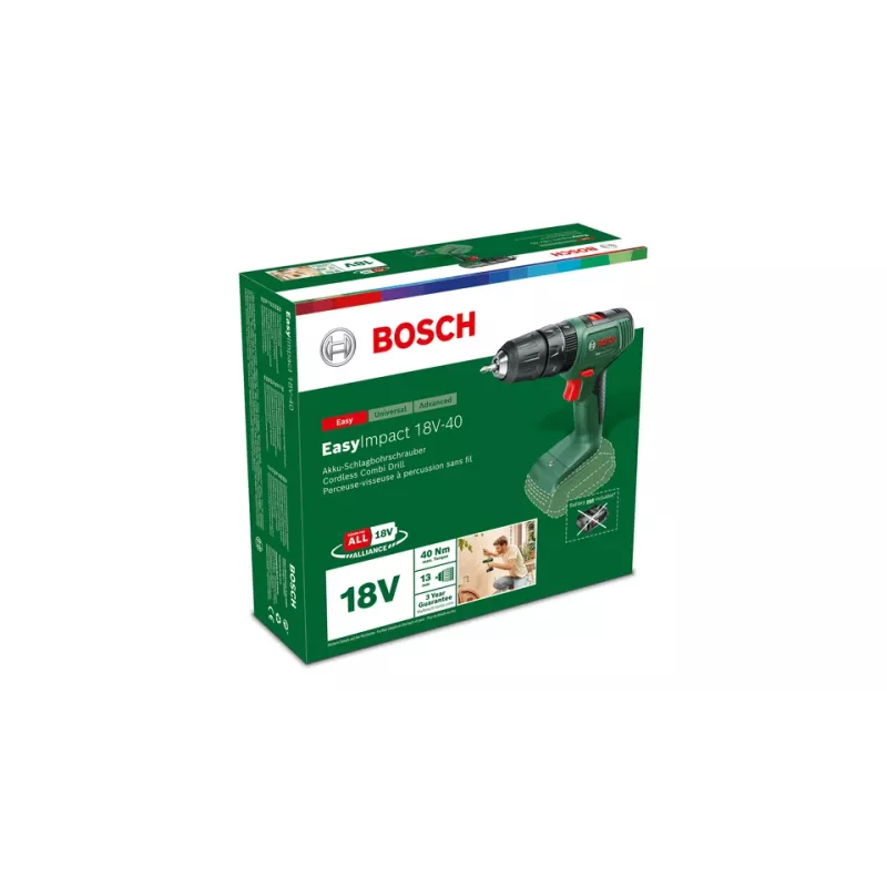 Bosch EasyImpact 18V 40 1630 RPM Keyless 1.4 kg zaļa