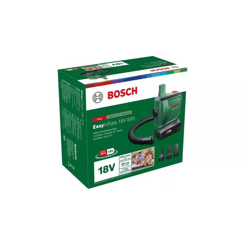 Bosch EasyInflate 18V-500 elektriskais gaisa sūknis 0,03 bar 530 l/min